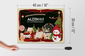 Panneau en bois Salutations de Noël d'ALZENAU EN BASSE-FRANCONIE 40x30cm 4