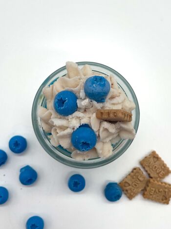 Bougie dessert "Blueberry Yoghurt" parfum myrtille-vanille - bougie parfumée dans un verre - cire de soja 5