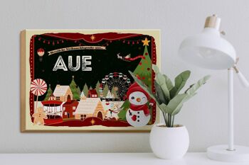 Panneau en bois Salutations de Noël du cadeau AUE 40x30cm 3