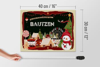 Panneau en bois Salutations de Noël de BAUTZEN cadeau 40x30cm 4