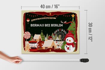 Panneau en bois Salutations de Noël BERNAU près de BERLIN cadeau 40x30cm 4