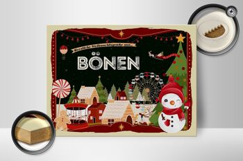 Panneau en bois Salutations de Noël du cadeau BÖNEN 40x30cm 2