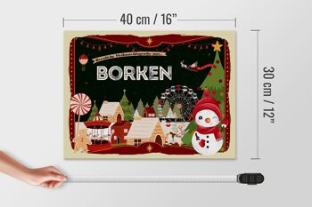 Panneau en bois Salutations de Noël de BORKEN cadeau 40x30cm 4