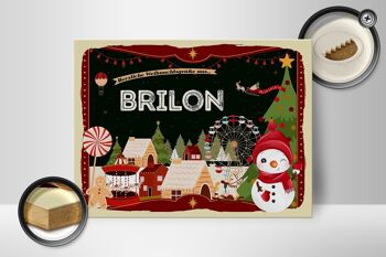 Panneau en bois Salutations de Noël de BRILON cadeau 40x30cm 2