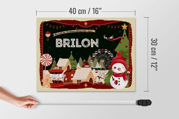 Panneau en bois Salutations de Noël de BRILON cadeau 40x30cm 4
