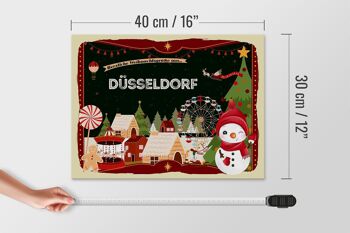 Panneau en bois Salutations de Noël DÜSSELDORF cadeau 40x30cm 4