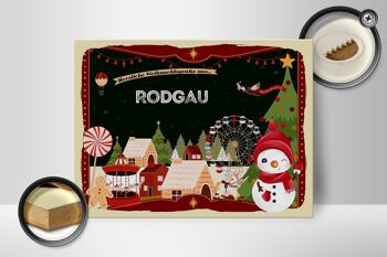 Panneau en bois Salutations de Noël de RODGAU cadeau 40x30cm 2