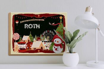 Panneau en bois Salutations de Noël de ROTH cadeau 40x30cm 3