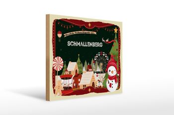 Panneau en bois Salutations de Noël de SCHMALLENBERG cadeau 40x30cm 1