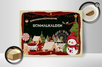 Panneau en bois Salutations de Noël de SCHMALKALDEN cadeau 40x30cm 2