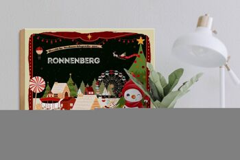 Panneau en bois Salutations de Noël Cadeau RONNENBERG 40x30cm 3