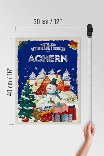 Panneau en bois Vœux de Noël ACHERN Gift Festival 30x40cm 4