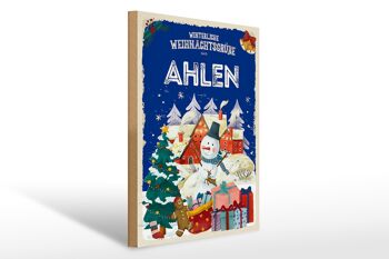 Panneau en bois Salutations de Noël d'AHLEN cadeau 30x40cm 1