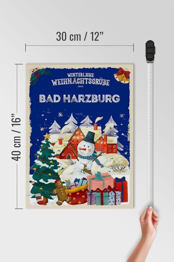 Panneau en bois Salutations de Noël de BAD HARZBURG cadeau 30x40cm 4