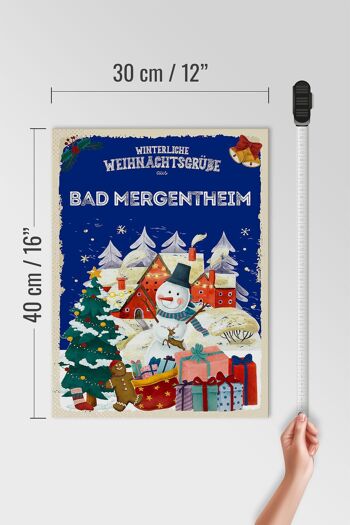 Panneau en bois Salutations de Noël de BAD MÜNSTEREIFEL cadeau 30x40cm 4