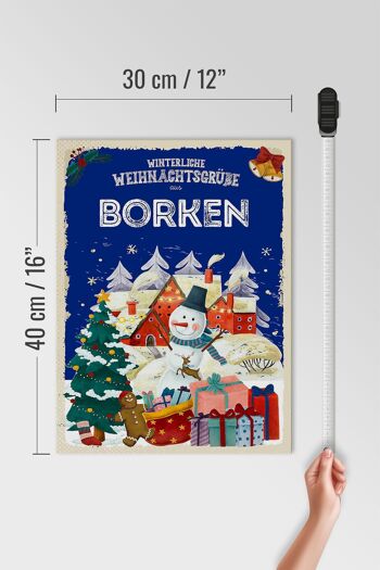 Panneau en bois Salutations de Noël de BORKEN cadeau 30x40cm 4