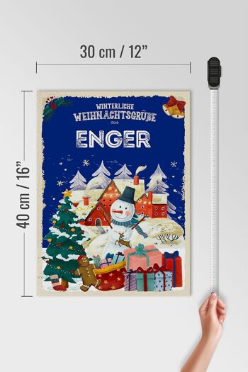 Panneau en bois Salutations de Noël de ENGER cadeau 30x40cm 4