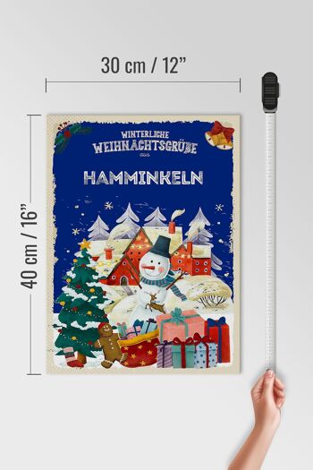 Panneau en bois Salutations de Noël HAMMINKELN cadeau 30x40cm 4