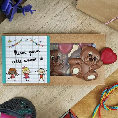 Milchschokoladen-Teddybären x3 „Danke für dieses Jahr“