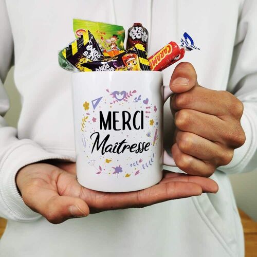 Mug bonbons des années 90 "Merci Maîtresse"