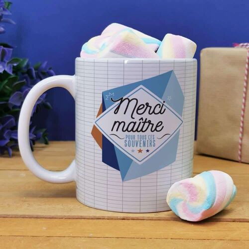 Mug "Merci Maître" et ses guimauves torsades x 5