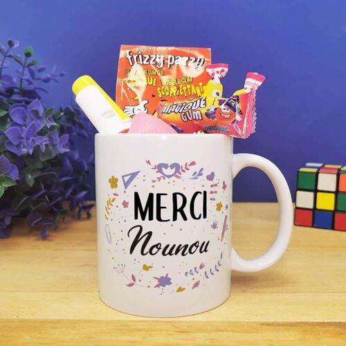 Mug bonbons des années 80  "Merci nounou"