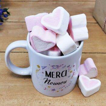 Mug "Merci nounou" et ses guimauves coeurs x10 2