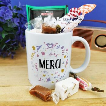 Mug bonbons des années 60  "Merci" 1