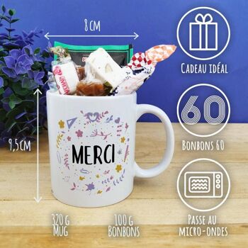 Mug bonbons des années 60  "Merci" 3