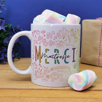 Mug "Merci maîtresse" et ses guimauves torsade x5 1