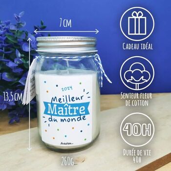 Bougie Jar "Meilleur maître du monde" - Cadeau pour Maître 3