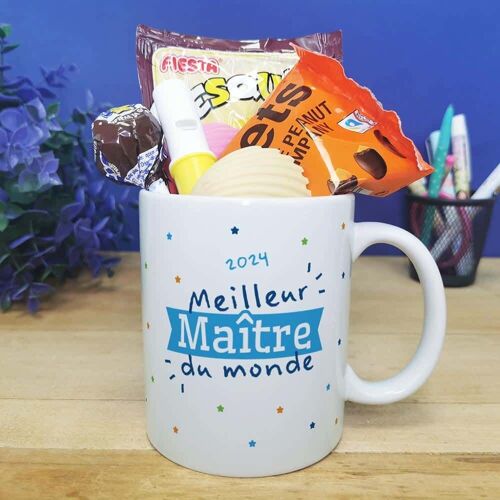 Mug bonbons des années 70 "Meilleur maître du monde"