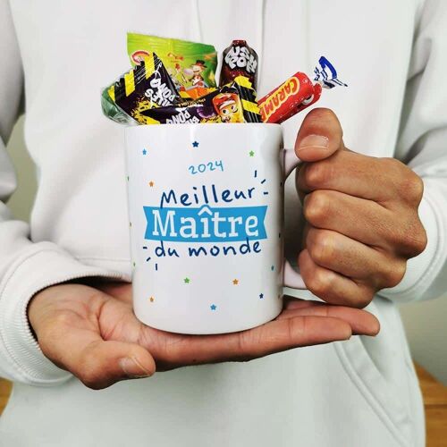 Mug bonbons des années 90 "Meilleur maître du monde"