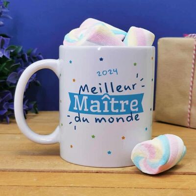 Taza "El mejor maestro del mundo" y sus malvaviscos retorcidos x5