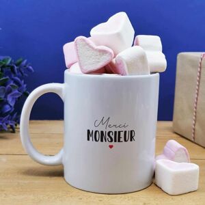 Mug "Merci monsieur" et ses guimauves coeurs x10