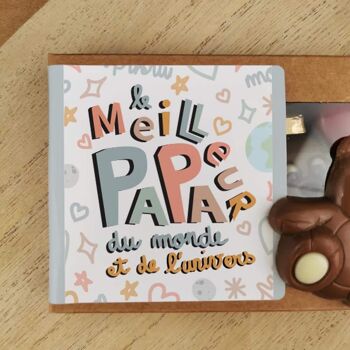 Oursons au chocolat au lait x3 "Le meilleur Papa du monde et de l’univers" 4