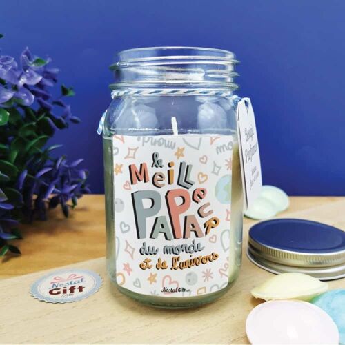 Bougie Jar "Le meilleur Papa du monde et de l’univers"