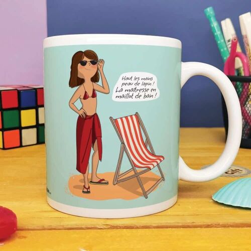 Mug "Maîtresse en vacances"