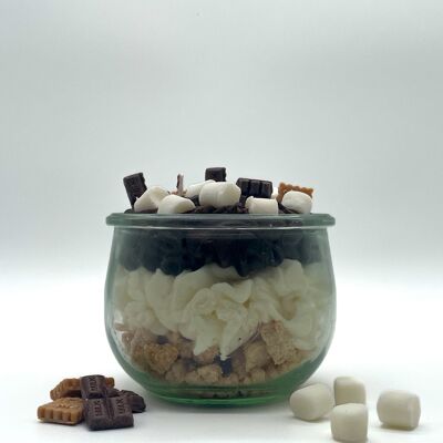 Dessert candle "Chocolate Crunch" chocolate scent - scented candle in a glass - soy wax