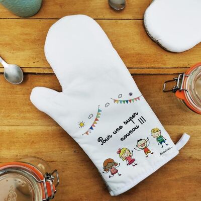 Kitchen potholder "For a super nanny"