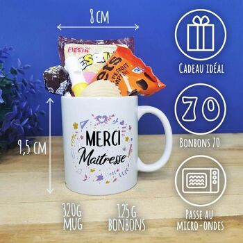 Mug bonbons des années 70 "Merci Maîtresse" 3