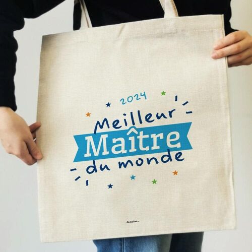 Tote bag “Meilleur maître du monde”