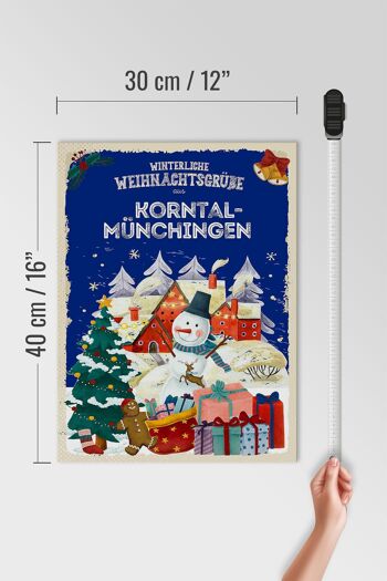 Panneau en bois Vœux de Noël KORNTAL-MÜNCHINGEN cadeau 30x40cm 4