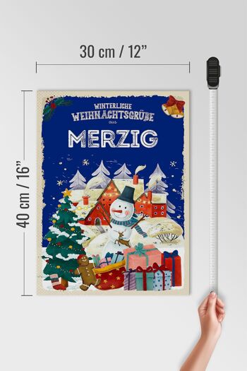 Panneau en bois Salutations de Noël MERZIG cadeau FEST 30x40cm 4
