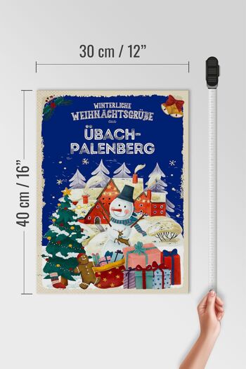 Panneau en bois Vœux de Noël ÜBACH-PALENBERG cadeau 30x40cm 4