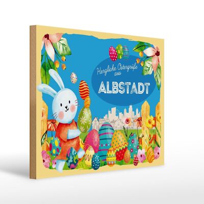 Holzschild Ostern Ostergrüße 40x30cm ALBSTADT Geschenk