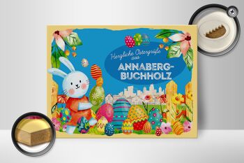 Panneau en bois Pâques Salutations de Pâques 40x30cm ANNABERG-BUCHHOLZ cadeau 2