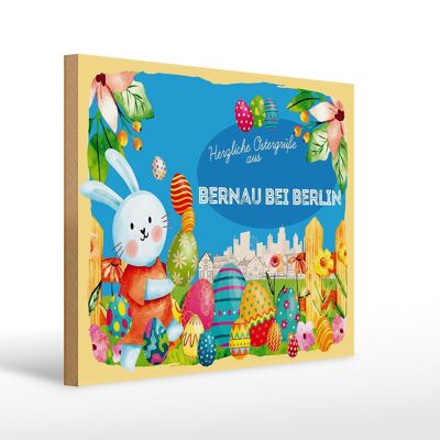 Cartel de madera Pascua Saludos de Pascua 40x30cm BERNAU en BERLÍN regalo