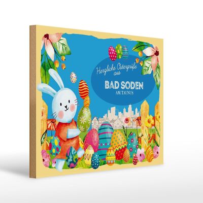 Holzschild Ostern Ostergrüße 40x30cm BAD SODEN Geschenk