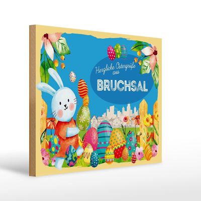 Holzschild Ostern Ostergrüße 40x30cm BRUCHSAL Geschenk